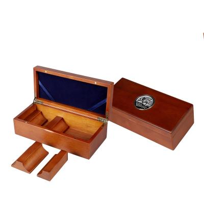 China Custom Logo High Quality Handmade Food Antique Rubber Matte Gift Box Wooden Packaging for sale