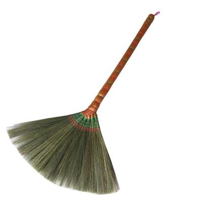 China Home used handcraft road clean tool pvc coated natural raw wood handle burma grass broom stick ekels for sale