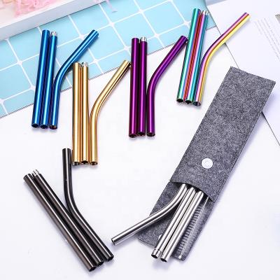 China Sustainable Food Grade Stainless Steel Metal Eco - Friendly Reusable Telescopic Drinking Straw Custom Made for sale