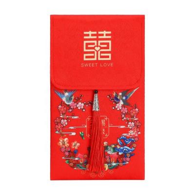 China Wholesale Custom Recyclable Chinese New Year Cash Wedding Gift Tissue Red Vintage Envelope for sale