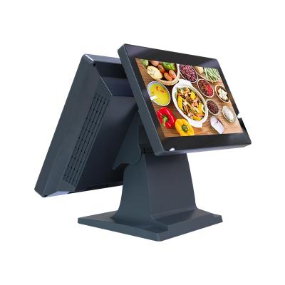 中国 Hotels/restaurant/retail store ect BVS SW1502 POS PC dual 15 inch screen touch screen china pos system for Windows system 販売のため