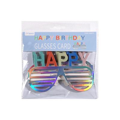 China Recyclable Fashion Paper Party Glasses with logo Frame Funny Costume Sunglasses Photo Props for Kids Birthday Themed Party F for sale