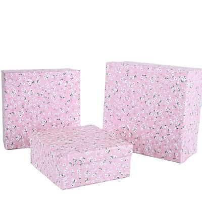 China Recycled Materials Pink Assorted Sizes Nested Gift Boxes With Lids Paper Packaging Gift Boxes for Present for sale