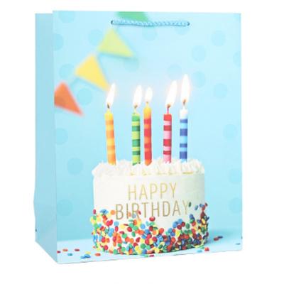 China Recyclable Birthday cake print shopping paper bag with logo paper gift bag party for birthday for sale