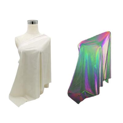 China 100% polyester retroreflective holographic rainbow reflective 100% polyester fabric for fashion garments for sale