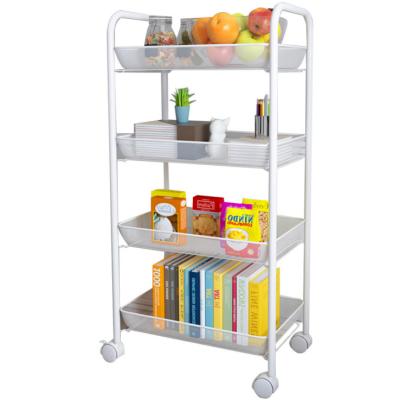 China KOREAN Mesh Multi Function Metal 3 Tier Storage Mobile Rolling Serving Cart with Lockable Baskets Wheels for Home Kitchen for sale