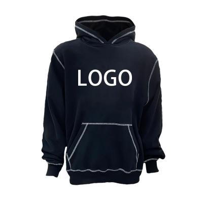 China Custom Anti-wrinkle Men's Oversized Contrast Quilting Hoodie Printing Logo Men's Casual Sweatshirt Hoodies Hooded Blank Stringless Pullover for sale