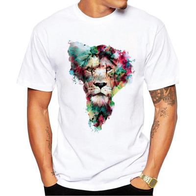 China New Custom Logo Men's Color Printing Solid High Quality Cotton Comfortable Breathable T-shirt Anti-pilling Summer for sale