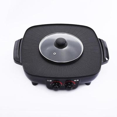 China Hot Selling RV Square Rinsing Pot Temperature Control BBQ Hot Pot Electric BBQ Cooking Grill With Hot Pot for sale