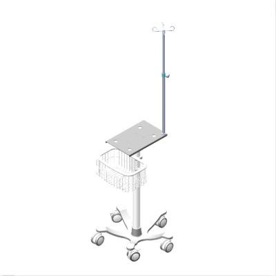 China Chinese Hospital Furniture IV Pole Stand Monitor Cart Medical Infusion Cart For Breathing Device for sale