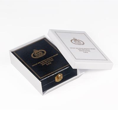 China Handmade Professional Custom Luxury Cardboard Box Medals Gold Coin Gift Packaging Box With Metal Button for sale