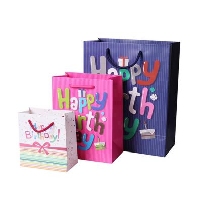 China Recyclable High Quality Colorful Birthday Wedding Christmas Paper Gift Bag for sale