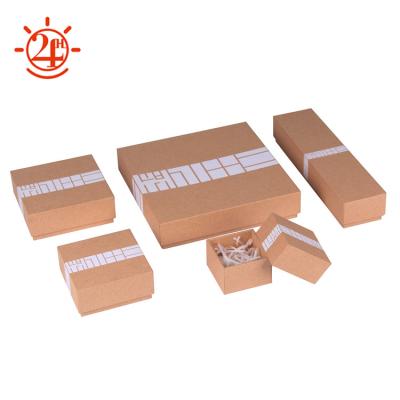 China Handmade Warm Brown Cardboard Package Paper Gift Wrapping Paper Boxes Rigid Paper Boxes for sale