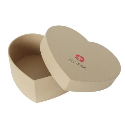 China Handmade Custom Design Heart Shape Hard Rigid Kraft Paper Gift Box Gray Cardboard Box for sale