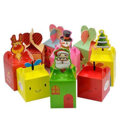 China Wholesale Cute New Arrival Handmade High Quality Different Shape Christmas Candy Package Paper Box With Handle for sale