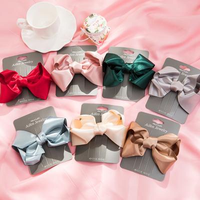 China Korean simple fashionable female adult hair accessories silk hair bow fashion bow female hair clips large for sale