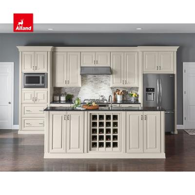 China Allandcabinet American Southwest Design Kitchen Furniture White Wine Storage Rack American Frameless Wood Cabinet for sale