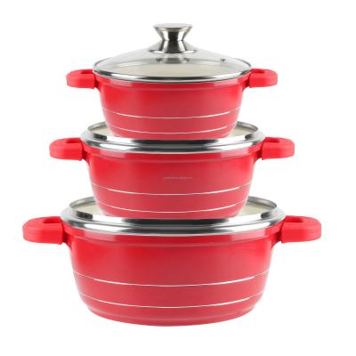 China Viable Die Cast Iron Cookware Nonstick Cookware Pot Casserole Setcooking for sale