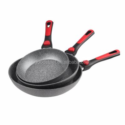 China NO.8- sustainable forged aluminum non-stick marble coating pan set with space-saved detachable handles for sale