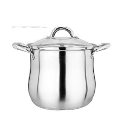 China 10Qt Stainless Steel Casserole Stock Pot Soup Stock Pot 24cm Sustainable High Belly Shape for sale