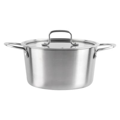 China Triple Sustainable Steel Wire Handle Single Bottom Kitchenware Cooking Pot Casserole for sale