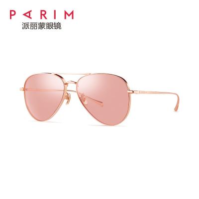 China Pink Polarized Sunglasses For Women TAC Gold Frame Optional Size HD Visual for sale