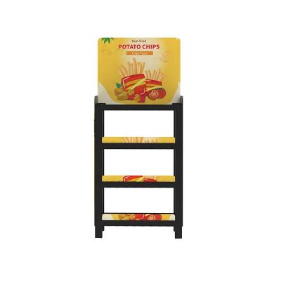 China PP Floor Retail Store Product Display Rack Custom Food Drinks Plastic Candy Display Rack for sale