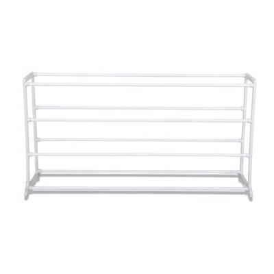 China Modern Target 4 Tier Steel Tube Shoe Rack White Stainless Steel Shoe Rack for sale