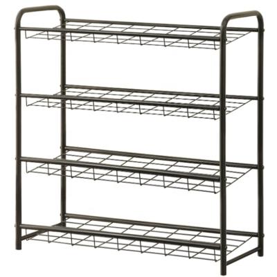 China Easy Assemble Black Wire Shelf Iron Shoe Rack For Home for sale