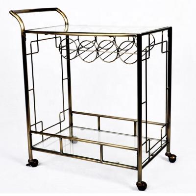 China Hotel Trolley Hot Sale Iron Coffee/Tea/Dessert Trolley Serving Bar Carts for sale