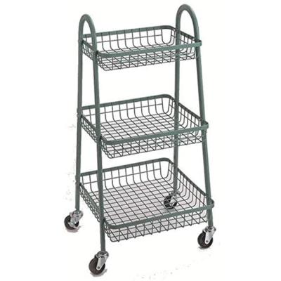 China Dark Green Modern Minimalist Metal Target Metal Cart for sale