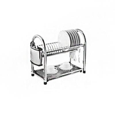 China Sustainable Household Stainless Steel Two Tier Dish Rack for sale