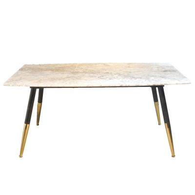 China 2020 new design eco-friendly gold marble living room furniture metal dining+tables for sale