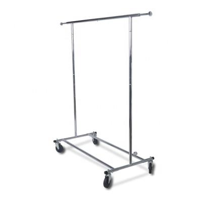 China Adjustable (Height) Metal Chrome Plating BSCI Moving Laundry Drying Clothes Rack for sale