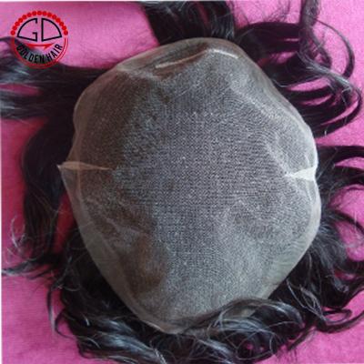 China High Quality Fashion Hair Full Lace Up Single Knot Mens Hairpiece For Black for sale