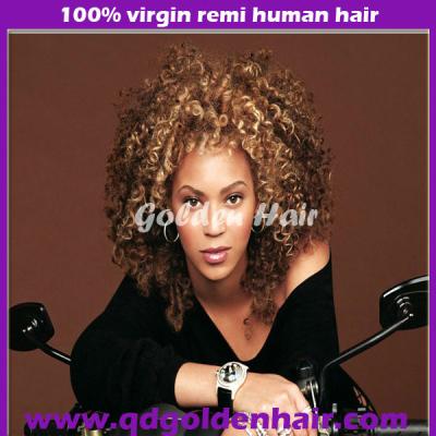 China Bleached Gold Tina Turner Human Hair Wig Knots Hair Lace Virgin Costume for sale