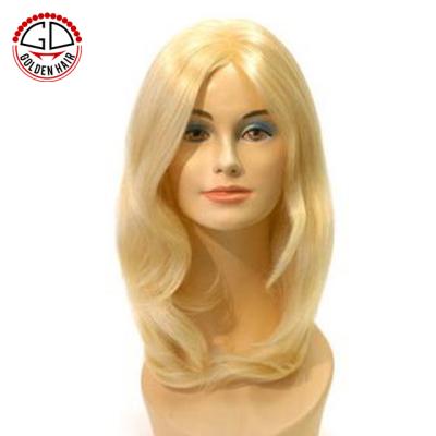 China Bleached Blonde Pure Hair Knots Long Bob Style Mono Wig for sale