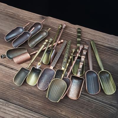 China Viable New Design Tea Set Accessories Tea Shovel Kung Fu Tea Zinc Alloy Spoon With Handle for sale