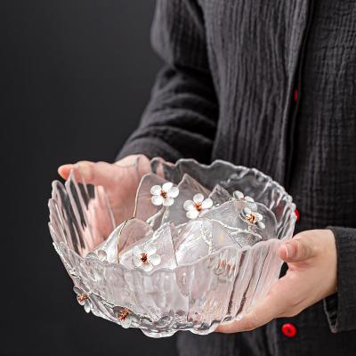 China Viable fruit tea tabletop salad bowl hot sale pyrex bowl transparent glass washing bowl for sale