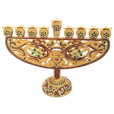 China Hot Sale Home Decoration Menorah Candle Holder Handwork Candle Holder Customized Shape High Level Enamel Candlesticks for sale