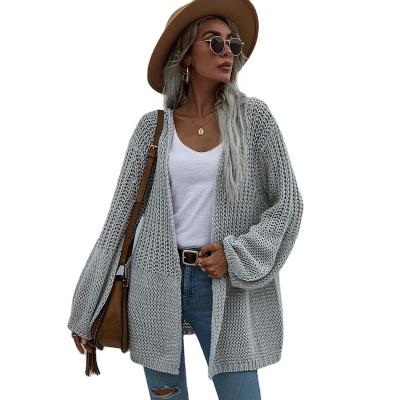 China 2021 Wholesale Fashion Anti-wrinkle Autumn Pure Color Knitted Printed High Quality Custom Women's Cardigan Sweaters for sale