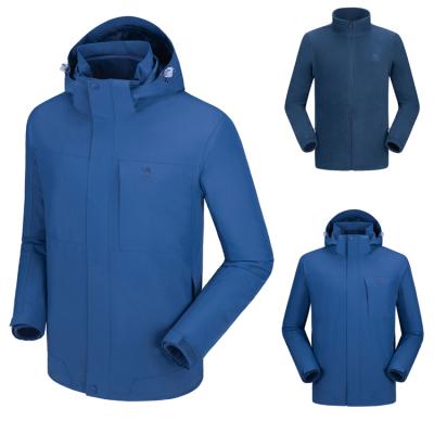 China Plus Size High Quality 2 in 1 Custom Logo Rain Jacket Removable Coat Casual Wear Waterproof Hoodie Softshell Jacket for sale