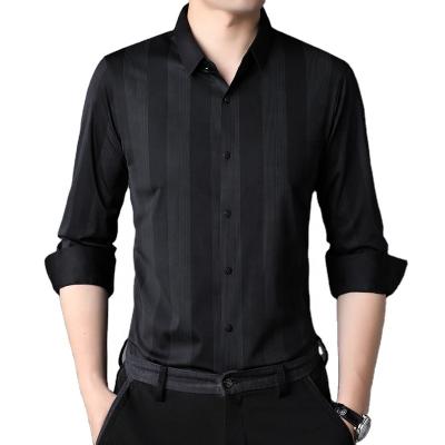 China 2021 Wholesale Anti-wrinkle high quality fashion long sleeve office dress plus size personality stripes uniform men's shirts for sale