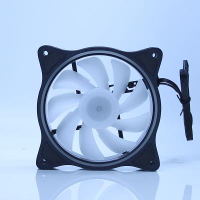 China RGB flashing 120mm PC Cooling Fan Double Aperture Multicolored LED Computer Case RGB Adjust Quiet Remote Cooler Fans For CPU for sale