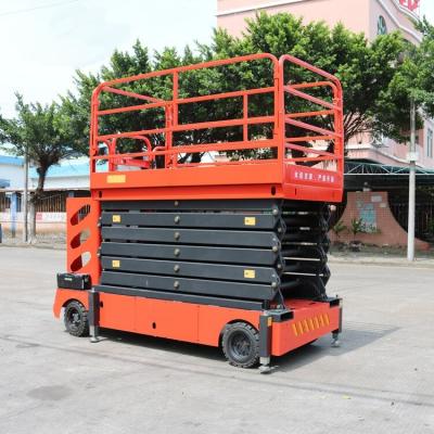 China Tall Workshop Narrow Scissor Lift Outdoor Indoor Scissor Lift 400kg for sale