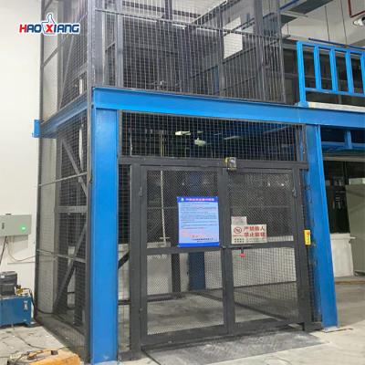 China Indoor Outdoor Hydraulic Freight Elevator 8m Stroke Cargo Lift Elevator for sale