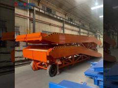 Vibrant Orange Manual Loading Dock Ramp for Factory Unloading