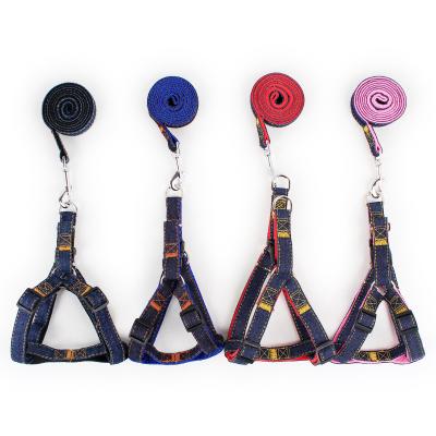 China Adjustable Anti-Twist Denim Dog Leash Viable Dog Harness Leash For Dogs for sale