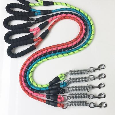 China Durable Heavy Duty Shock Absorbing Spring Dog Leash Reflective Leash For Medium Large Dogs for sale