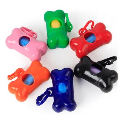 China Sustainable Custom Color Pet Waster Bags Bone Shape Poop Bag Dispenser For Dogs for sale